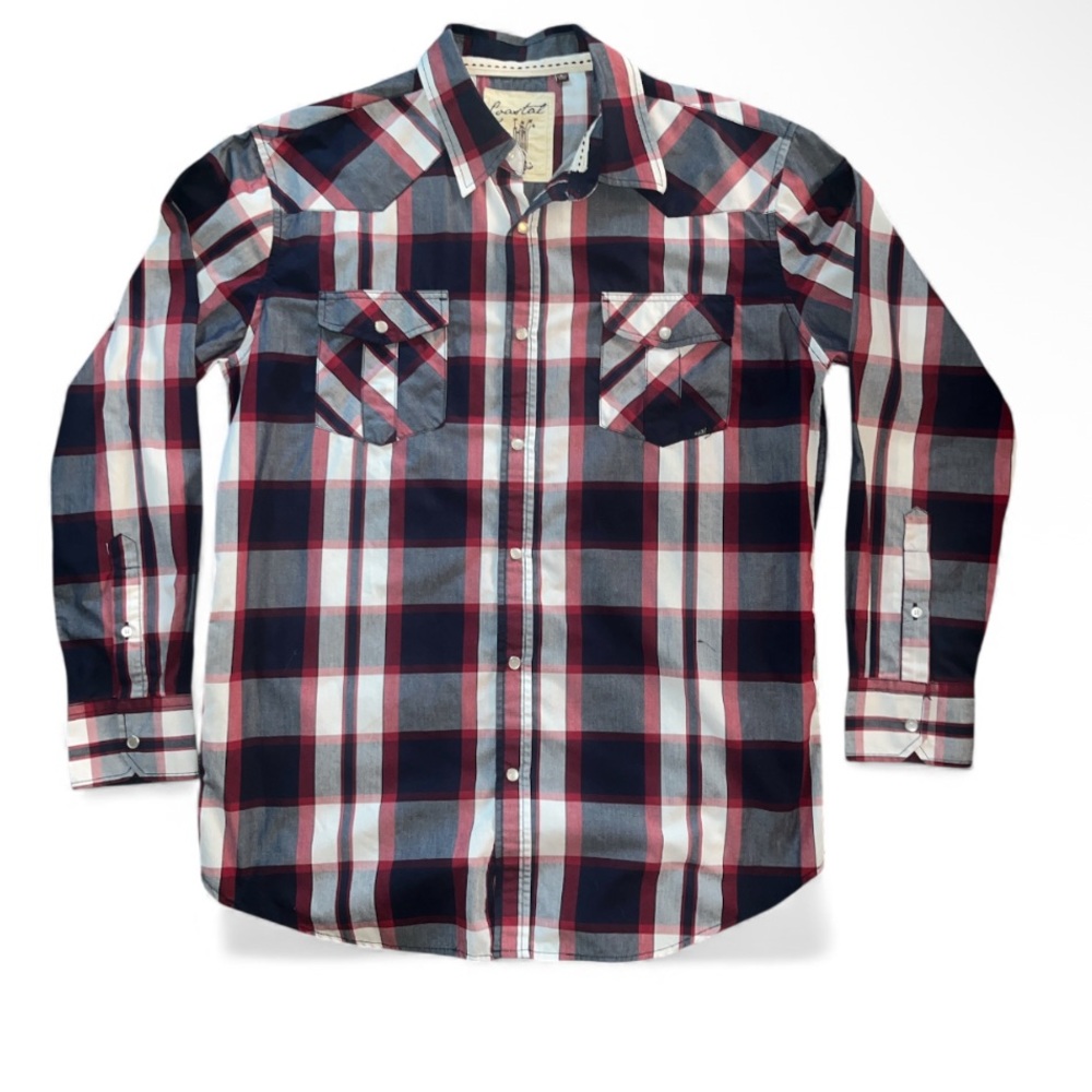 Coastal Western Plaid Pearl Button Down Shirt